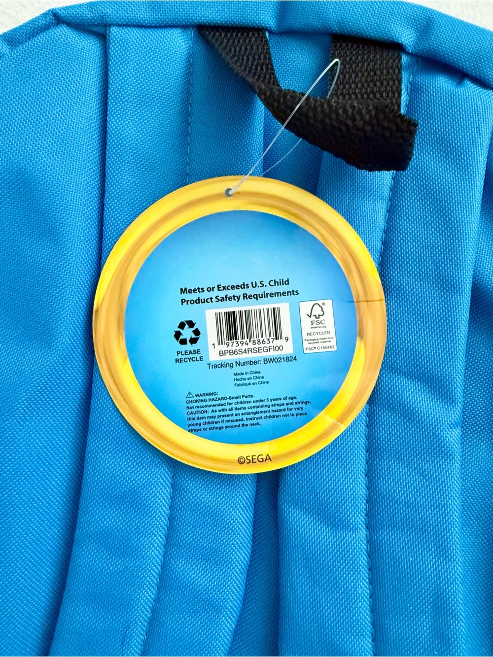 Sonic the Hedgehog Kids School Backpack Bookbag Blue NWT - Picture 5 of 9